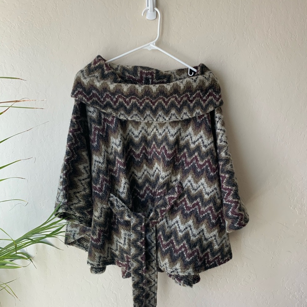 Chevron Print Fall Color Costa Blanca Poncho